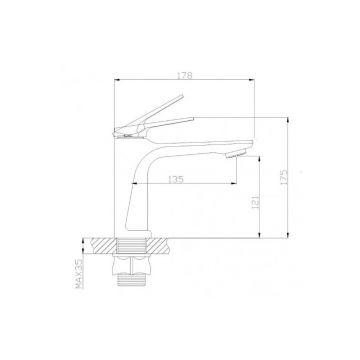 Смеситель для раковины Hansen (Хансен) H10020-S Матовое золото