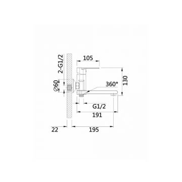 Смеситель для ванны Hansen (Хансен) H30019-P Графит