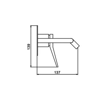 Смеситель для раковины скрытого монтажа Hansen (Хансен) HL12099-P Графит