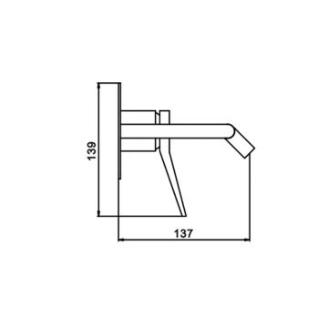 Смеситель для раковины скрытого монтажа Hansen (Хансен) HL12099 Хром