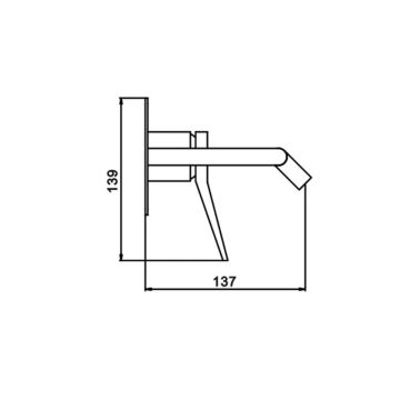Смеситель для раковины скрытого монтажа Hansen (Хансен) HL12099-C Черный