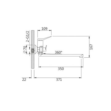 Смеситель для ванны Hansen (Хансен) HL22099-P Графит