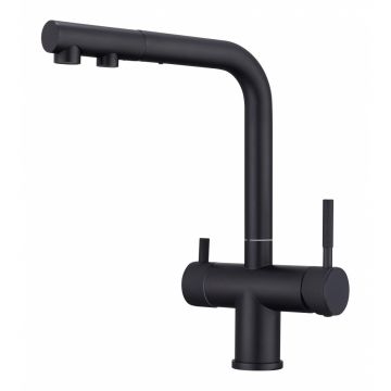 Смеситель для кухни Hansen (Хансен) HN15058-C под фильтр, выдвижной, черный