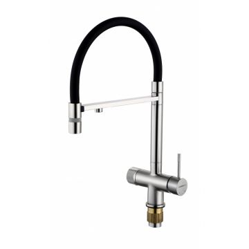 Смеситель для кухни Hansen (Хансен) HL15089 гибкий, хром,черный