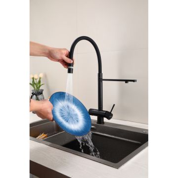 Смеситель для кухни Hansen (Хансен) HL15089-C гибкий, черный