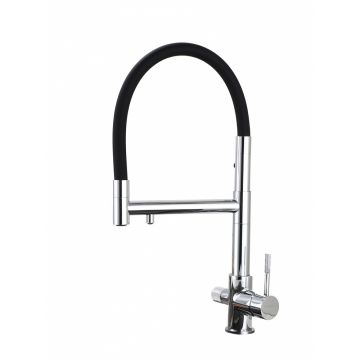 Смеситель для кухни Hansen (Хансен) HL15090 гибкий, хром,черный