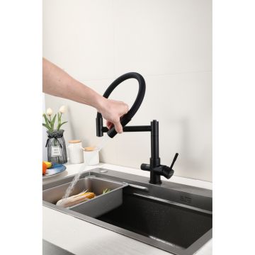 Смеситель для кухни Hansen (Хансен) HL15090-C гибкий, черный