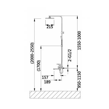 Душевая система Hansen (Хансен) H33010-P, графит