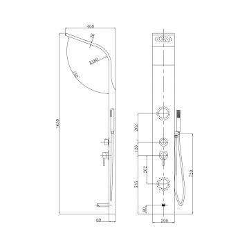 Душевая панель Hansen (Хансен) HN36001-G, сатин