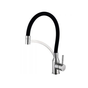 Смеситель для кухни Hansen (Хансен) HN56043-GC гибкий, сатин,черный