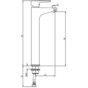 Смеситель для раковины Laparet Alamera высокий BLACK N2016229LPT