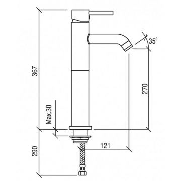 Смеситель для раковины Laparet Miniliada высокий N2012902LPT хром