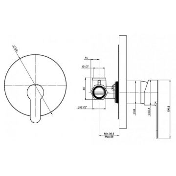 Смеситель для ванны/душа Laparet Molera встраиваемый N2180902LPT хром