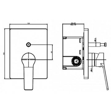Смеситель для ванны/душа Laparet (Лапарет) Nobia встраиваемый N2187602LPT хром