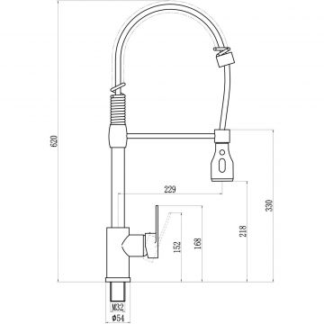 Смеситель для кухни Savol (Савол) S-002802H, черный