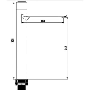 Смеситель для раковины Savol (Савол) высокий S-601810GH, черный