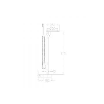 Смеситель Savol (Савол) для ванны и душа напольный S-SUS8803L, черный