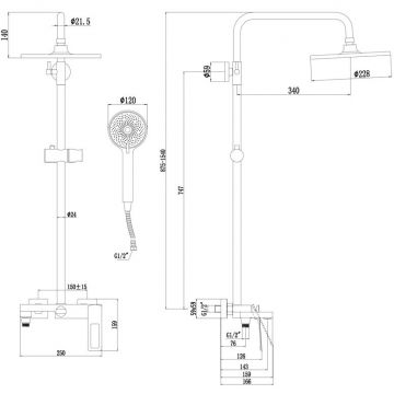 Душевая стойка Savol S-009045Q, графит