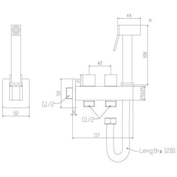 Смеситель для биде Savol S-FXQ011C, матовое золото