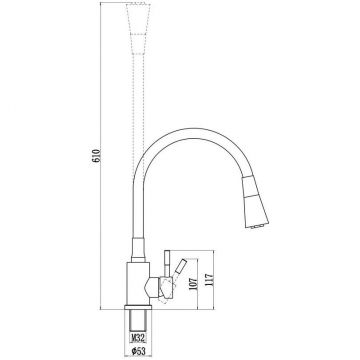 Смеситель для кухни Savol S-3002QM-06, графит