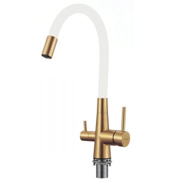 Смеситель для кухни под фильтр Fmark (Фмарк) FS1062-C02 матовое золото