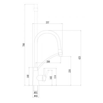 Смеситель для кухни под фильтр Fmark (Фмарк) FS8255C-12 матовое золото