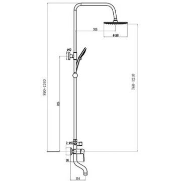 Душевая стойка Fmark (Фмарк) FM2401-1, хром