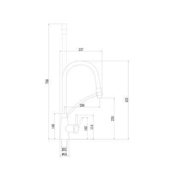 Смеситель для кухни с гибким изливом Fmark (Фмарк) FS8255A-04, хром