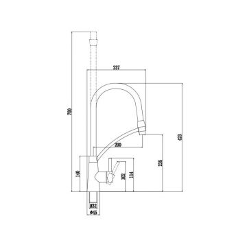 Смеситель для кухни с гибким изливом Fmark FS8255-Y, бежевый