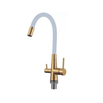 Смеситель для кухни с подключением к фильтру Fmark (Фмарк) FS1062-C04, матовое золото