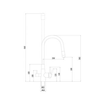 Смеситель для кухни с подключением к фильтру Fmark (Фмарк) FS1062-C04, матовое золото
