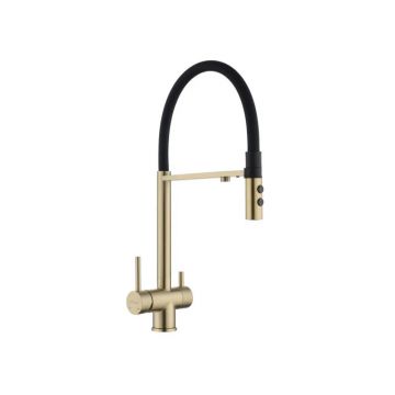 Смеситель для кухни с подключением к фильтру Fmark (Фмарк) FS1262-C01, матовое золото
