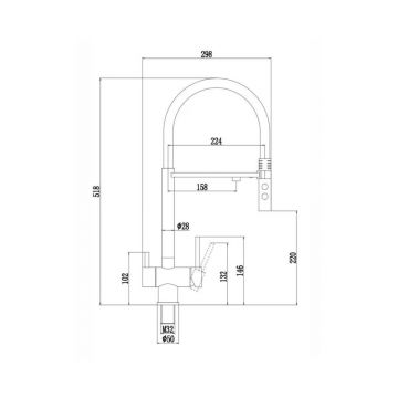 Смеситель для кухни с подключением к фильтру Fmark (Фмарк) FS1262-L01, сатин