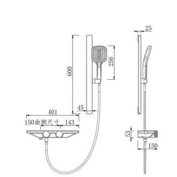 Душевая стойка Fmark FS24Q-03, графит