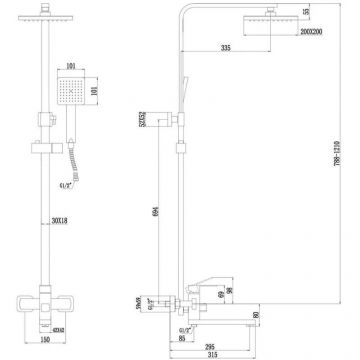 Душевая стойка Fmark FS8145-25, хром