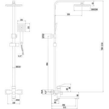 Душевая стойка Fmark FS8145-25Q, графит