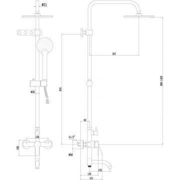 Душевая стойка Fmark FS8245A, хром