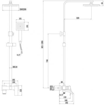 Душевая стойка Fmark FS8645-1Q, графит