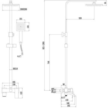 Душевая стойка Fmark FS8645C, матовое золото
