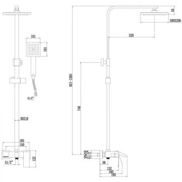 Душевая стойка Fmark FS8645Q, графит