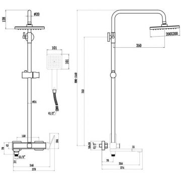 Душевая стойка Fmark FS8745-22C, матовое золото