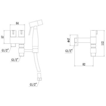 Смеситель для биде Fmark FS-FXQ02B, золото