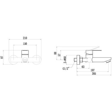 Смеситель для ванны Fmark FS8202H, черный
