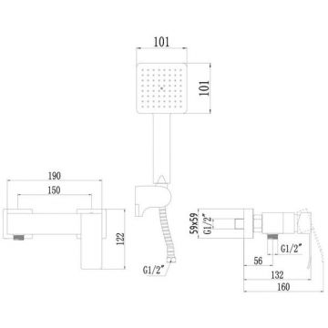Смеситель для ванны Fmark FS8603, сатин