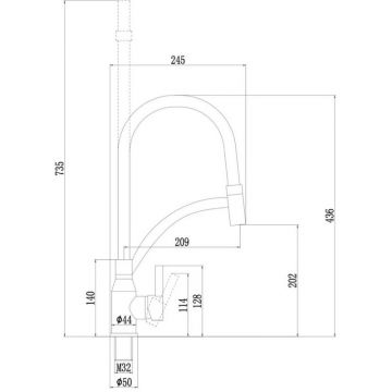 Смеситель для кухни Fmark FS8244-H, черный