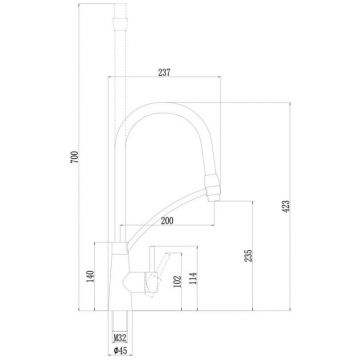 Смеситель для кухни Fmark FS8255H-02, белый/черный