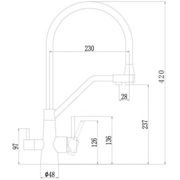 Смеситель для кухни под фильтр питьевой воды Fmark (Фмарк) FS0662-W, белый
