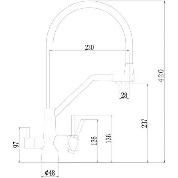 Смеситель для кухни под фильтр питьевой воды Fmark (Фмарк) FS0662-Y, бежевый