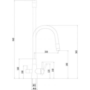 Смеситель для кухни под фильтр питьевой воды Fmark (Фмарк) FS1062-A01, черный/хром