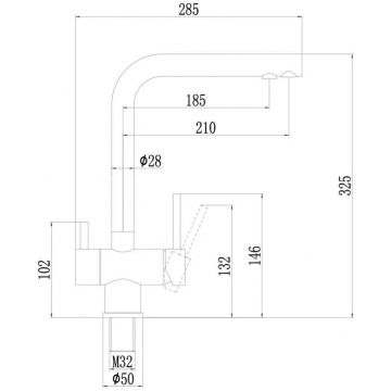 Смеситель для кухни под фильтр питьевой воды Fmark (Фмарк) FS1362L, сатин